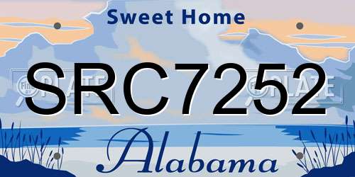 SRC7252 Alabama License Plate