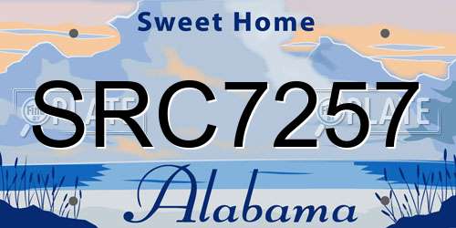 SRC7257 Alabama License Plate