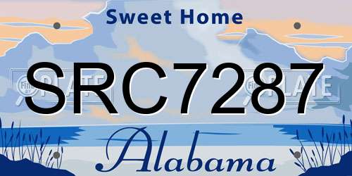 SRC7287 Alabama License Plate