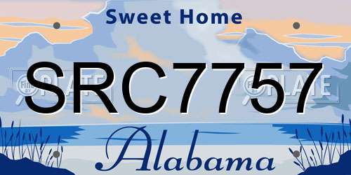 SRC7757 Alabama License Plate