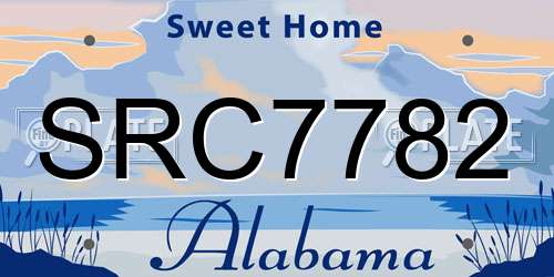 SRC7782 Alabama License Plate