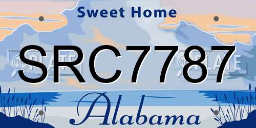 SRC7787 Alabama License Plate
