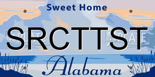 SRCTTST Alabama License Plate