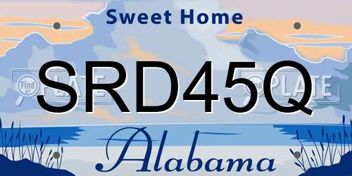SRD45Q Alabama License Plate