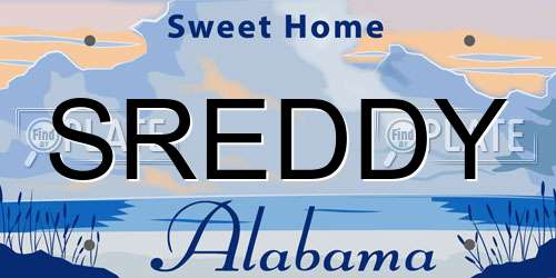 SREDDY Alabama License Plate