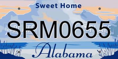 SRM0655 Alabama License Plate