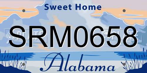 SRM0658 Alabama License Plate
