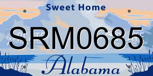 SRM0685 Alabama License Plate