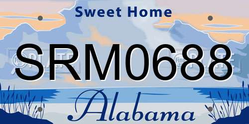 SRM0688 Alabama License Plate