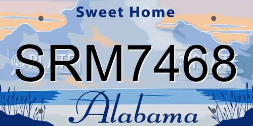 SRM7468 Alabama License Plate