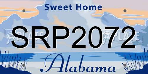 SRP2072 Alabama License Plate