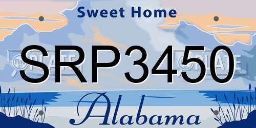 SRP3450 Alabama License Plate