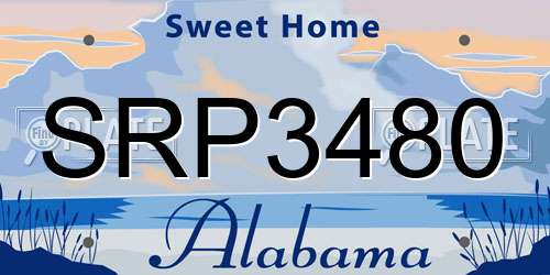 SRP3480 Alabama License Plate