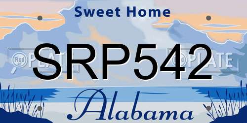 SRP542 Alabama License Plate