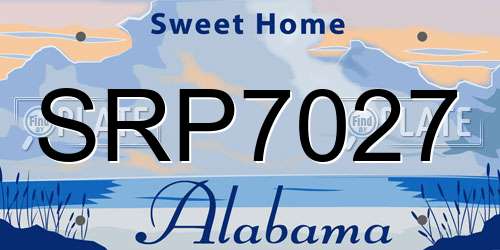 SRP7027 Alabama License Plate