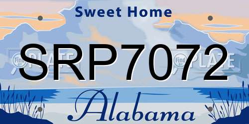 SRP7072 Alabama License Plate