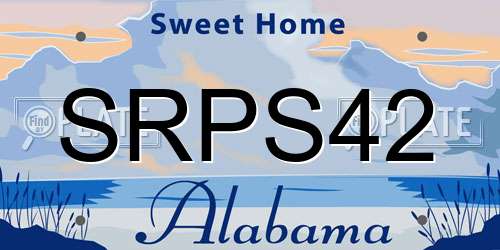 SRPS42 Alabama License Plate