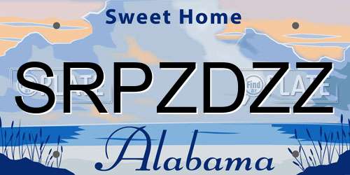 SRPZDZZ Alabama License Plate