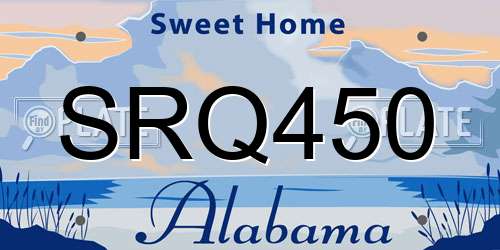 SRQ450 Alabama License Plate