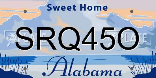 SRQ45O Alabama License Plate