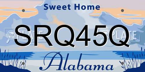 SRQ45Q Alabama License Plate