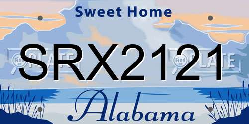 SRX2121 Alabama License Plate