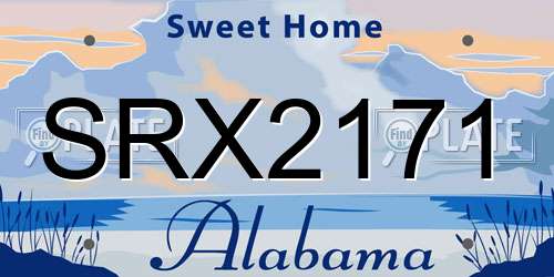 SRX2171 Alabama License Plate