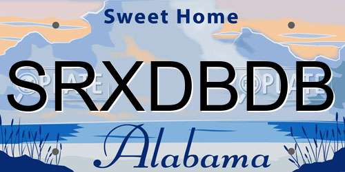 SRXDBDB Alabama License Plate