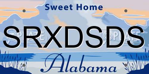 SRXDSDS Alabama License Plate