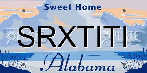 SRXTITI Alabama License Plate