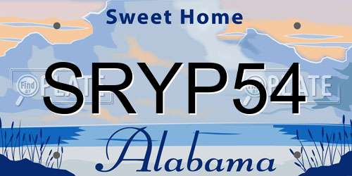 SRYP54 Alabama License Plate