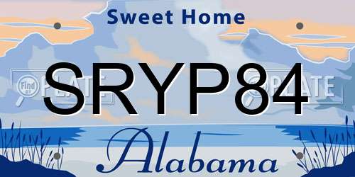 SRYP84 Alabama License Plate