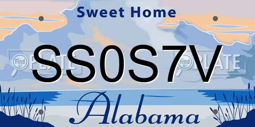 SS0S7V Alabama License Plate