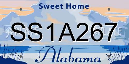 SS1A267 Alabama License Plate