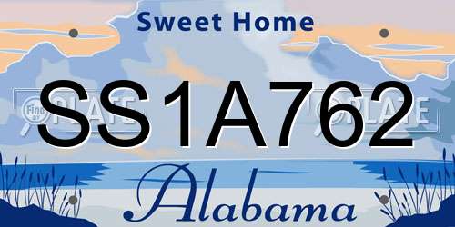 SS1A762 Alabama License Plate