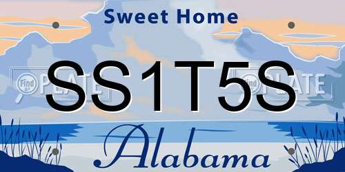 SS1T5S Alabama License Plate