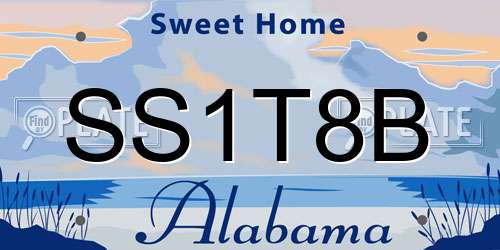 SS1T8B Alabama License Plate