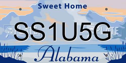 SS1U5G Alabama License Plate