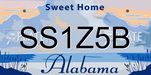 SS1Z5B Alabama License Plate
