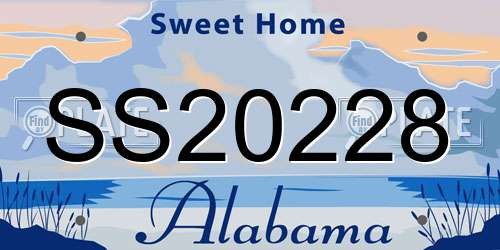 SS20228 Alabama License Plate