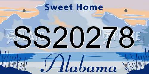 SS20278 Alabama License Plate