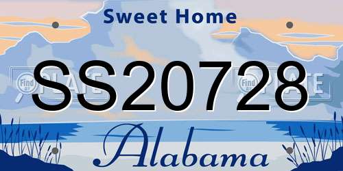 SS20728 Alabama License Plate