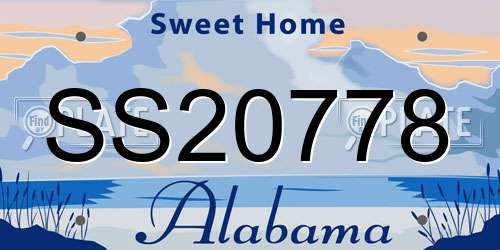 SS20778 Alabama License Plate