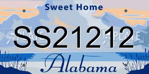 SS21212 Alabama License Plate