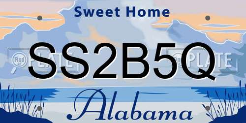 SS2B5Q Alabama License Plate