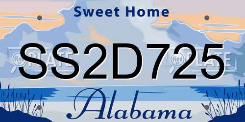 SS2D725 Alabama License Plate