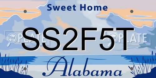 SS2F5T Alabama License Plate