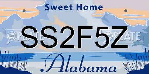 SS2F5Z Alabama License Plate