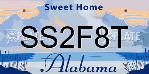SS2F8T Alabama License Plate