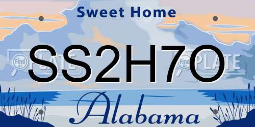 SS2H7O Alabama License Plate
